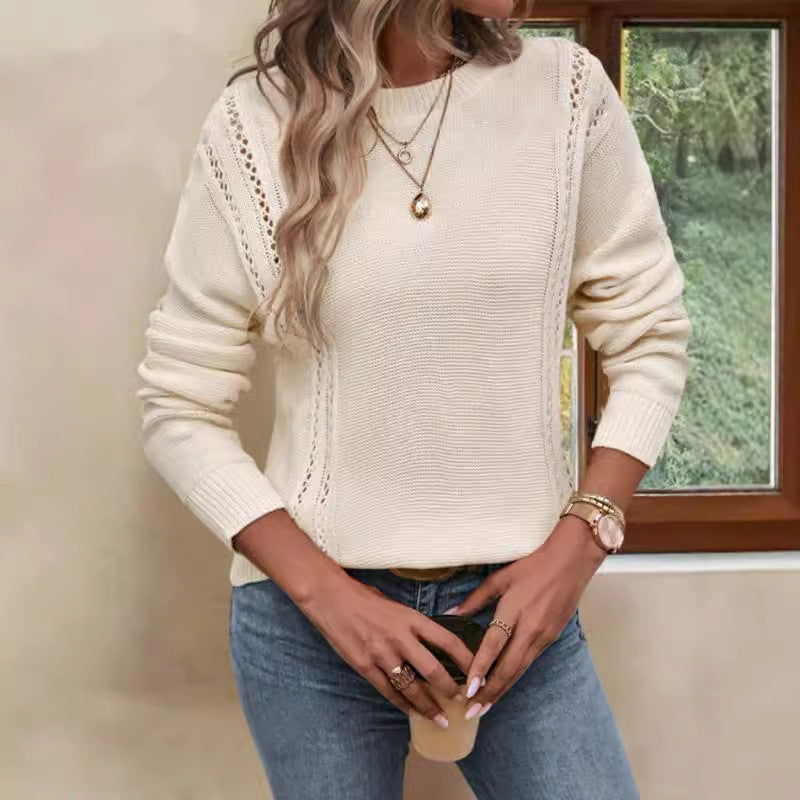 Damen Strickpullover mit luftiger Ajour-Optik und lässigem Schnitt Drune