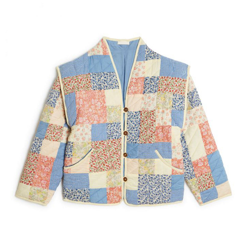 Damen Patchwork-Quilted Jacke Drune