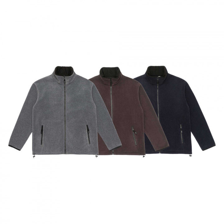 Herren Fleecejacke mit Stehkragen, windabweisendem Microfleece und Kordelzugsaum Drune