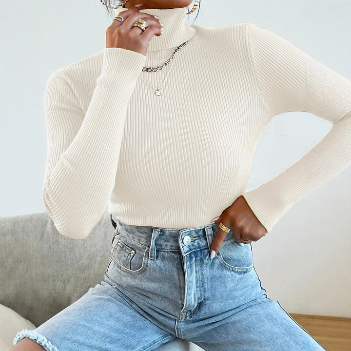 Damen Rollkragenpullover mit modernem Rippdesign Drune