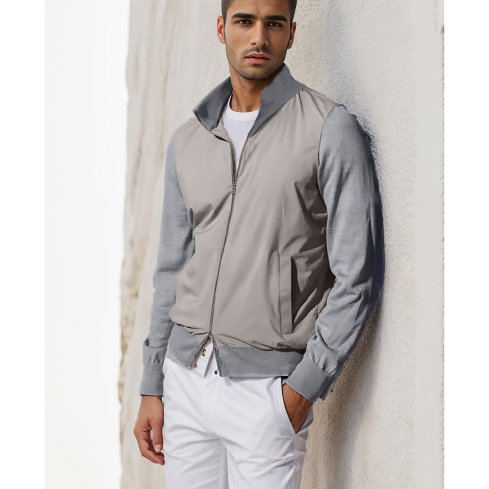 Herren lässige Sommerjacke im minimalistischen Design mit praktischen Reißverschlusstaschen Drune
