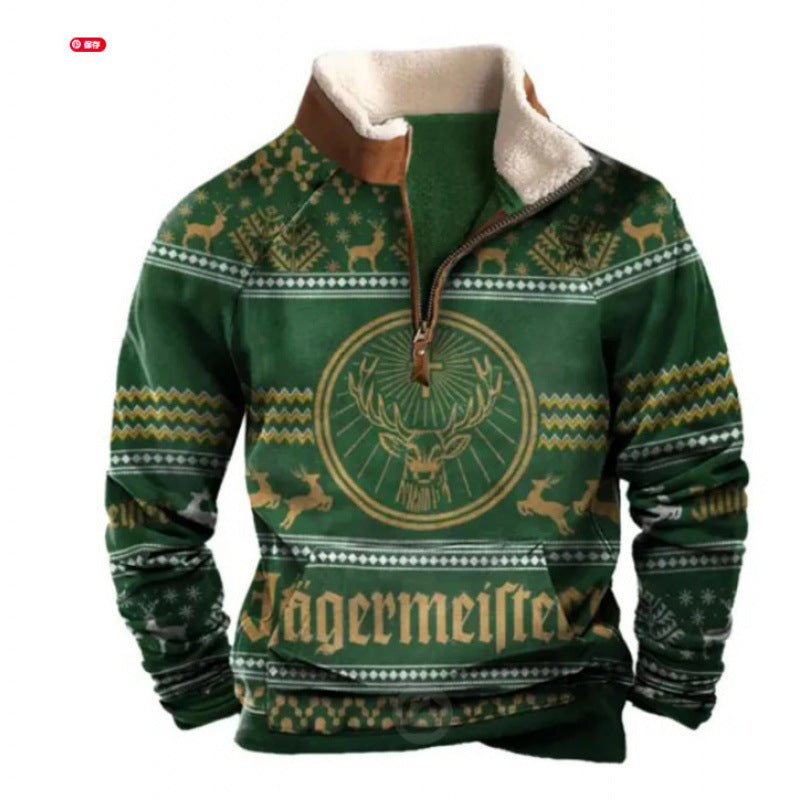 Herren Wärmender Fleece-Pullover mit Stehkragen Drune