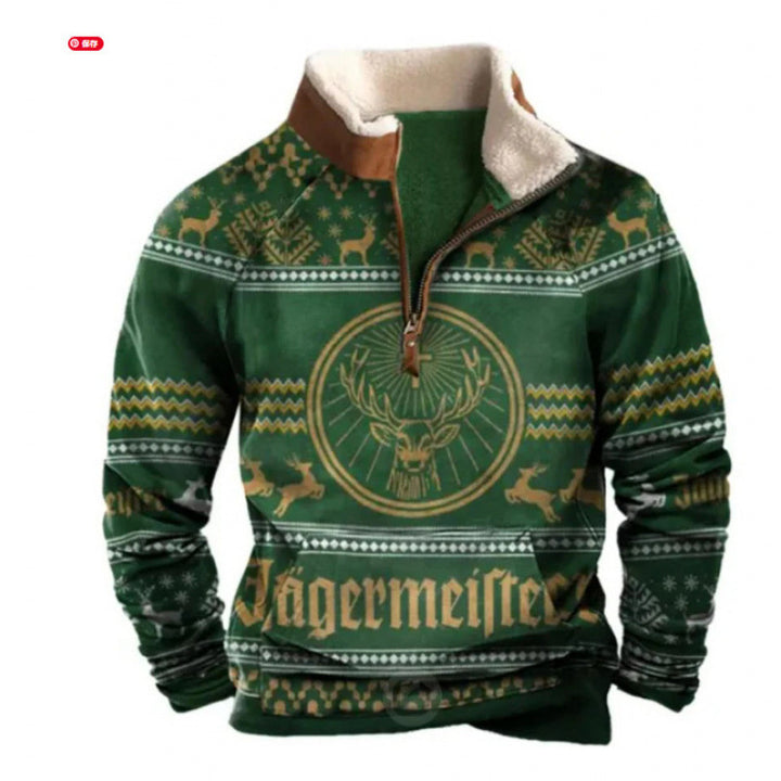 Herren Wärmender Fleece-Pullover mit Stehkragen Drune