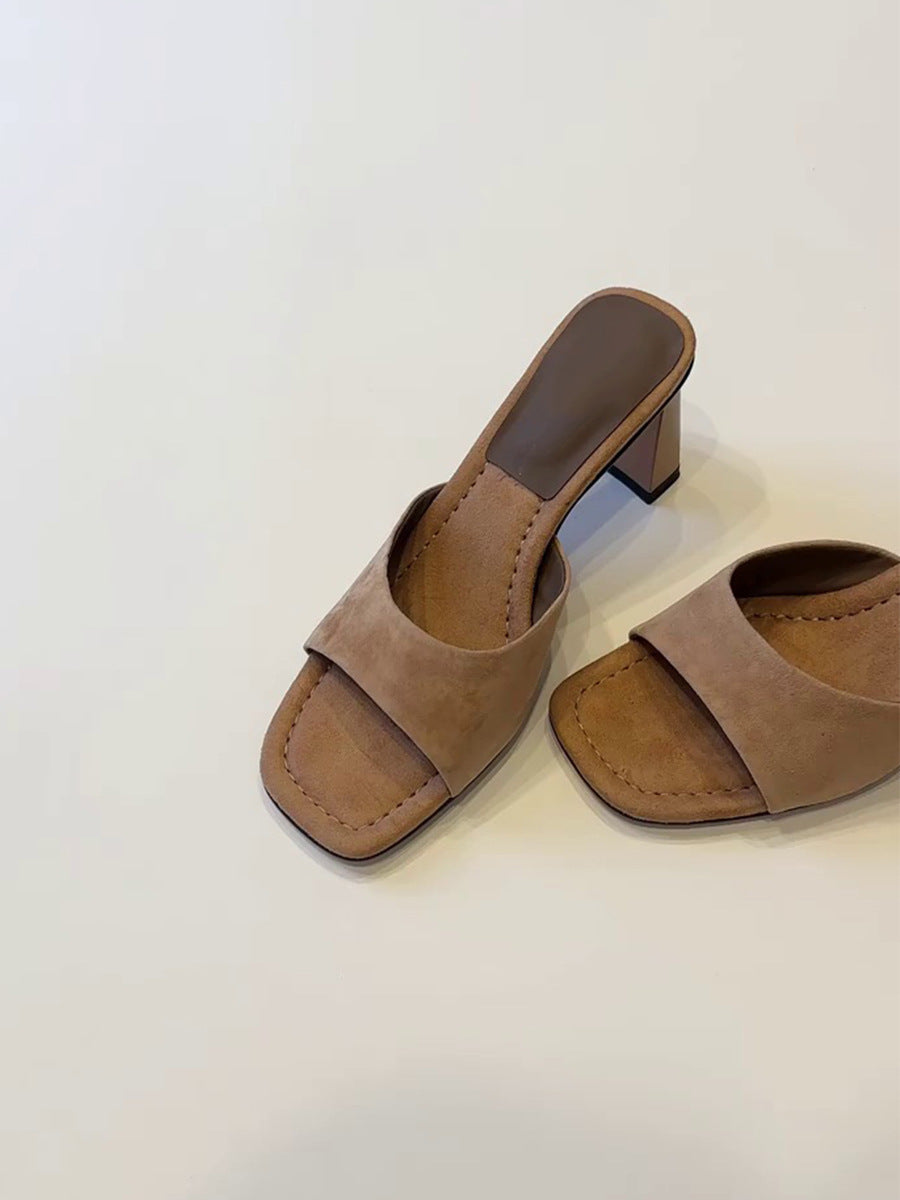 Damen Blockabsatz-Sandalen mit elegantem Riemen und weichem Fußbett Drune