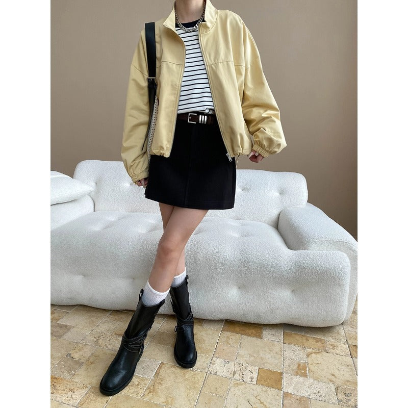 Damen lässige Übergangsjacke mit bequemer Passform und praktischen Taschen Drune