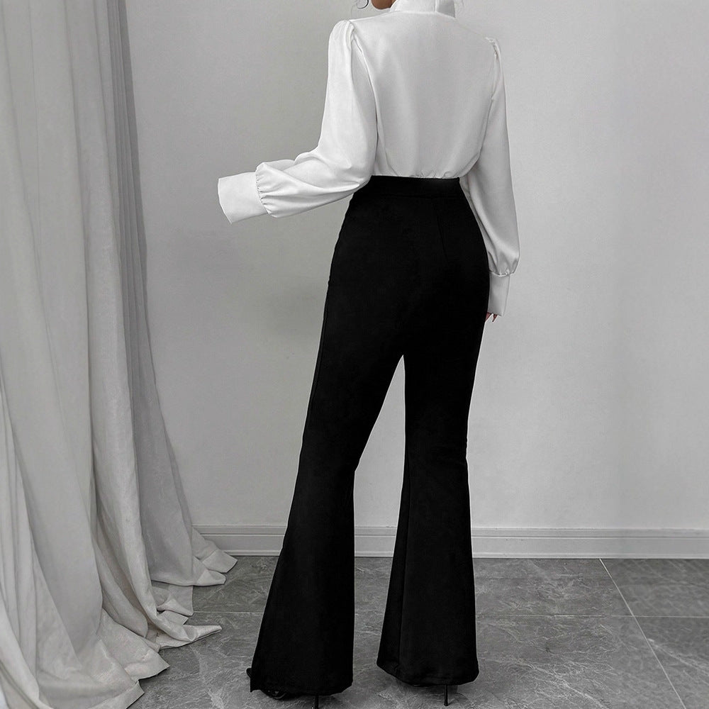 Damen Flared-Hose mit hohem Bund und fließendem Schnitt Drune