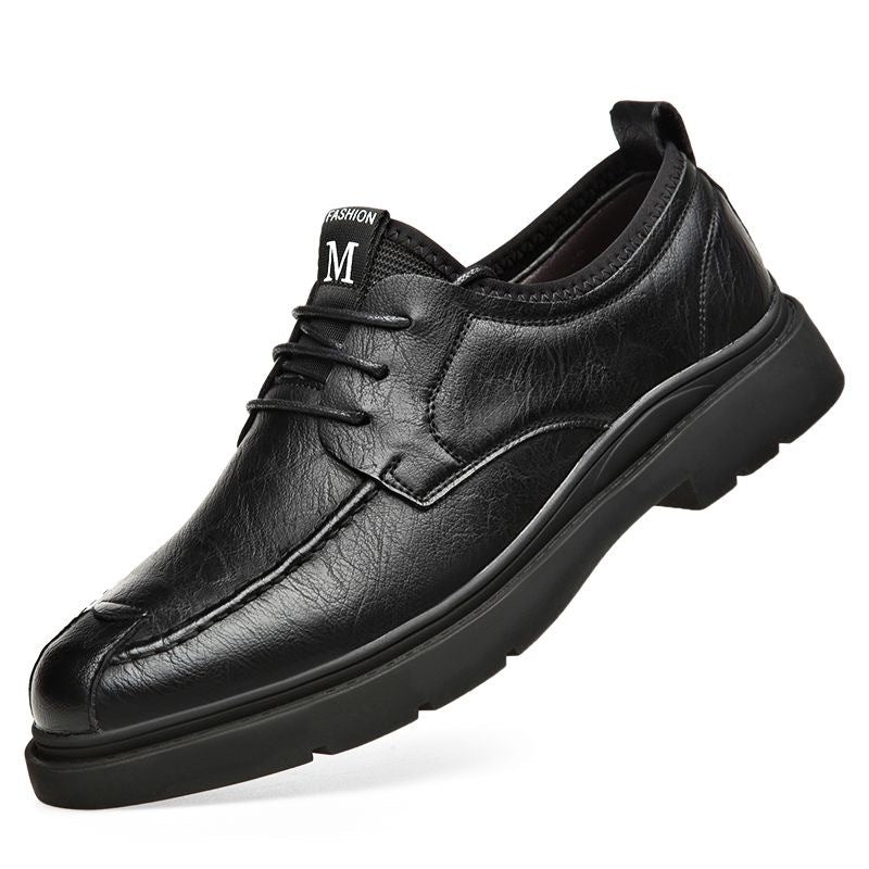 Herren Bequeme Leder Schnürschuhe mit rutschfester Sohle Drune