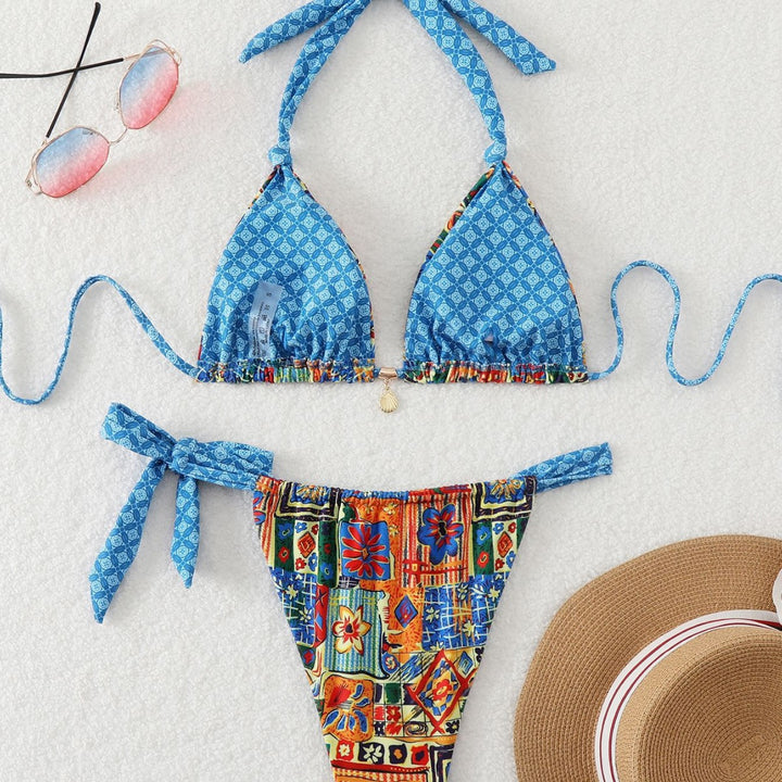 Damen Triangel-Bikini mit verspieltem Mustermix Drune