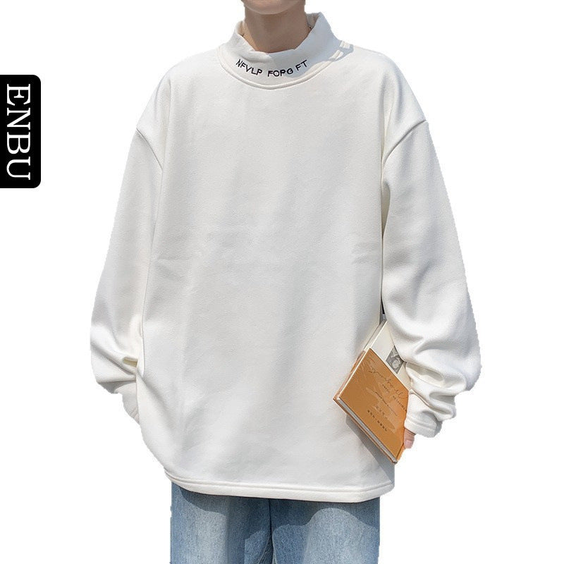 Herren Oversized Stehkragen-Sweatshirt aus Baumwoll-Mix mit Drop-Shoulder Drune