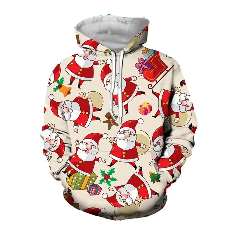 Damen Lustiger Weihnachts-Kapuzenpullover mit festlichem Motiv Drune