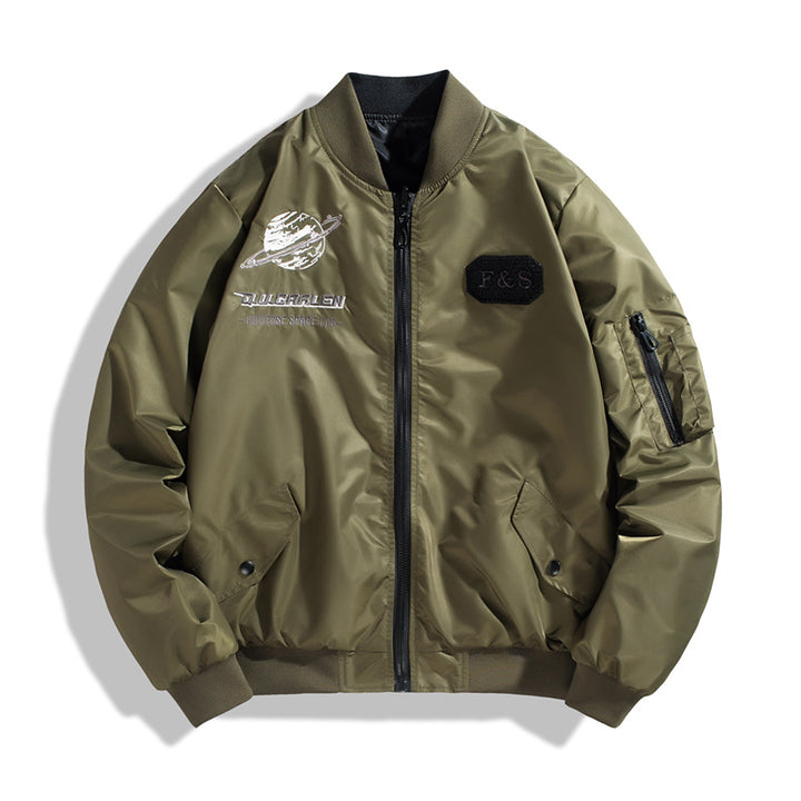 Herren Sportliche Bomberjacke mit stylischen Patches Drune