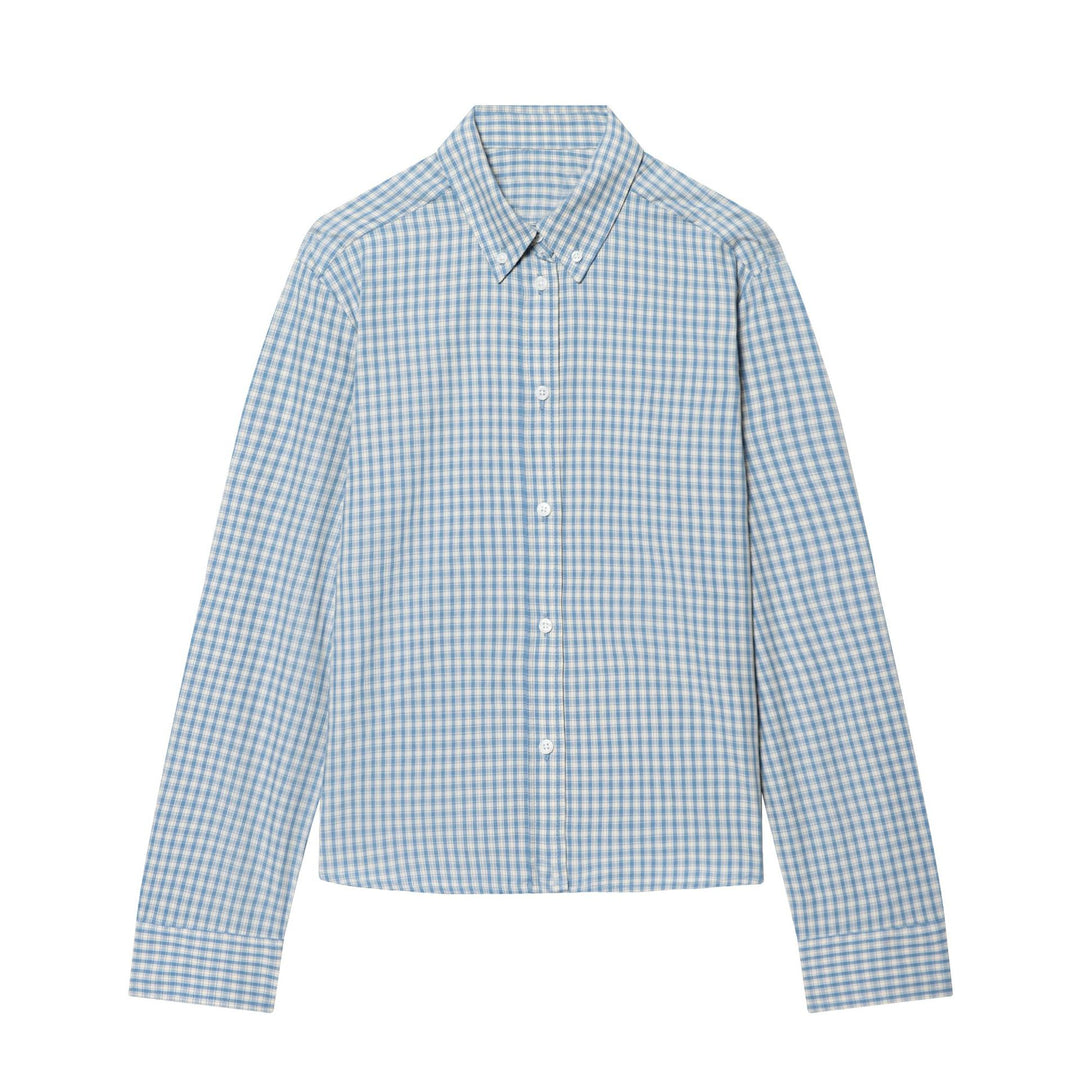 Herren nan kariertes Button-Down-Hemd mit Kentkragen und schmaler Silhouette Drune