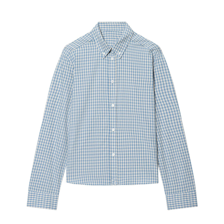 Herren nan kariertes Button-Down-Hemd mit Kentkragen und schmaler Silhouette Drune