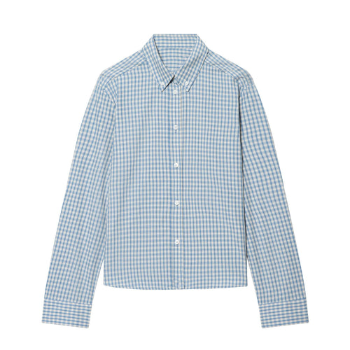 Herren nan kariertes Button-Down-Hemd mit Kentkragen und schmaler Silhouette Drune