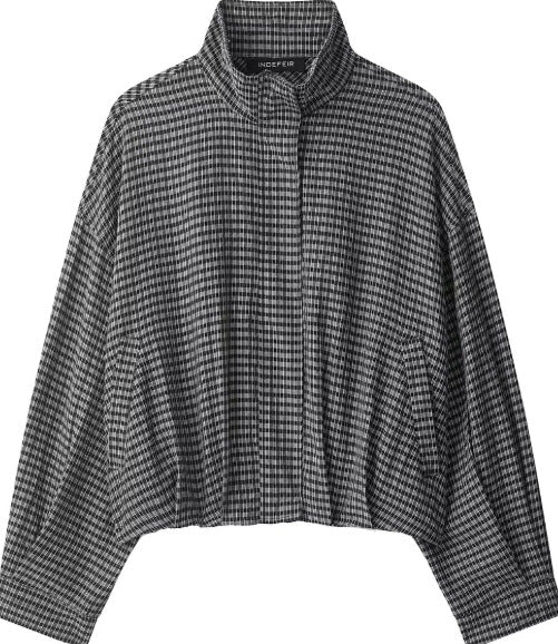Damen Kurz geschnittene Wollmix-Jacke mit Stehkragen, Reißverschluss und Ballonärmeln Drune