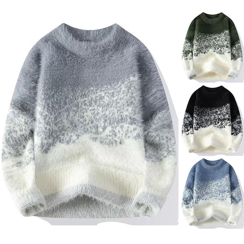 Damen Gemütlicher Rundhals Pullover aus Flauschigem Material Drune