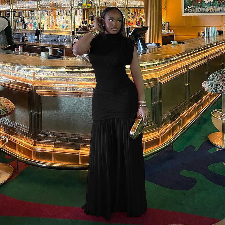 Damen Elegantes Abendkleid mit geraffter Taille Drune