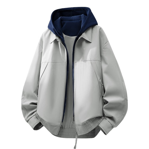 Herren Lässige Hybrid-Jacke mit integriertem Kapuzenlayer und elastischem Saum Drune