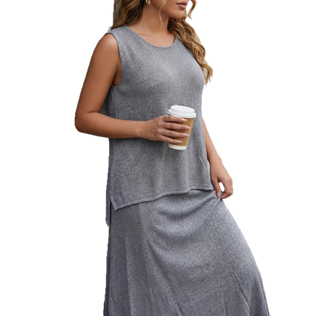 Damen lässiges Tragekleid aus leichtem Strickmaterial Drune