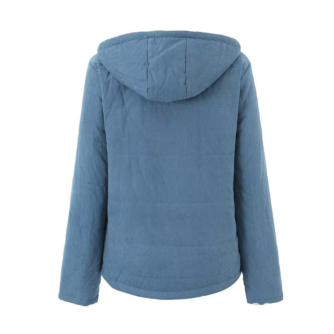 Damen nan gesteppte Kapuzenjacke mit kuscheligem Teddyfutter, verdeckter Reißverschluss und Pattentaschen Drune
