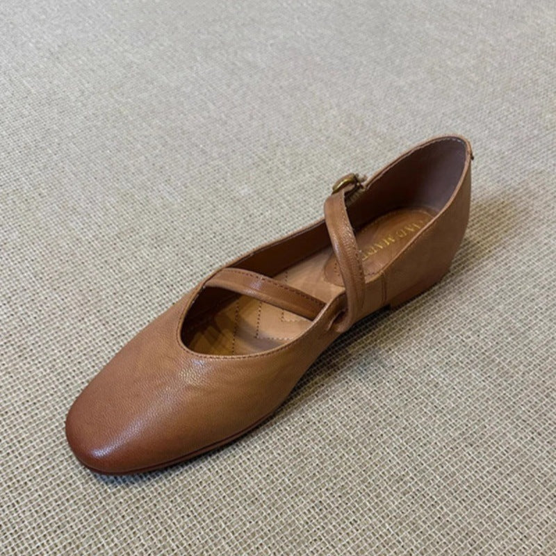Damen Ballerina-Schuhe mit verstellbarem Riemchen und bequemem Fußbett Drune