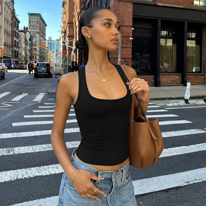Damen Sportliches Tanktop mit breiten Trägern Drune