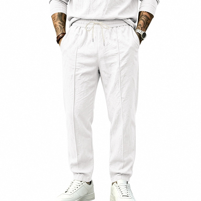 Herren Leichte Tapered-Jogginghose mit Bundfalten, elastischem Tunnelzug und Seitentaschen Drune