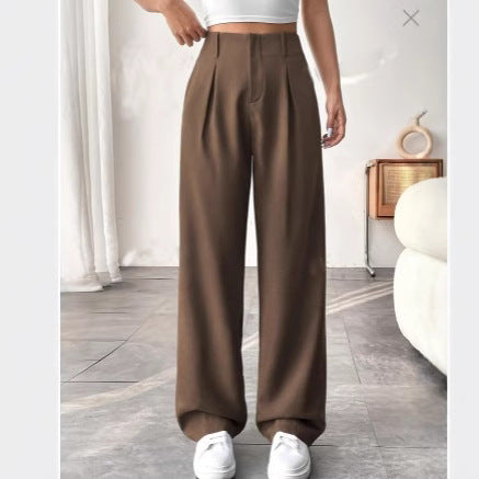 Damen Elegante Bundfaltenhose mit weitem Schnitt Drune