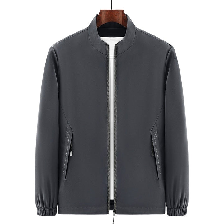 Herren Urbaner Micro‑Ripstop‑Übergangsblouson mit Stehkragen, verdecktem Reißverschluss & elastischen Manschetten Drune