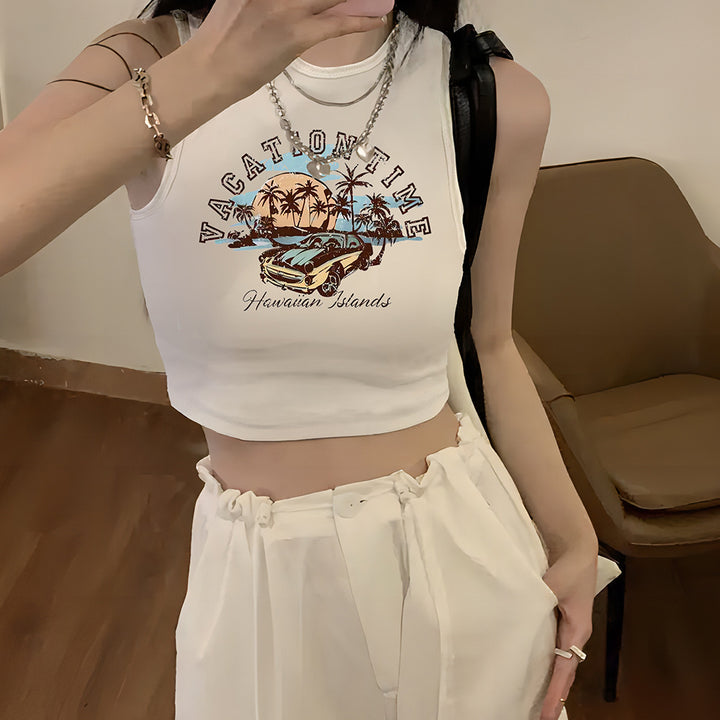 Damen Crop-Top mit kreativem Spruch und lässigem Schnitt Drune