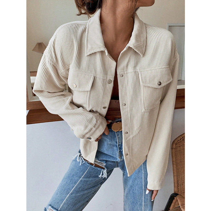 Damen lässige Cordjacke im Oversized-Stil Drune