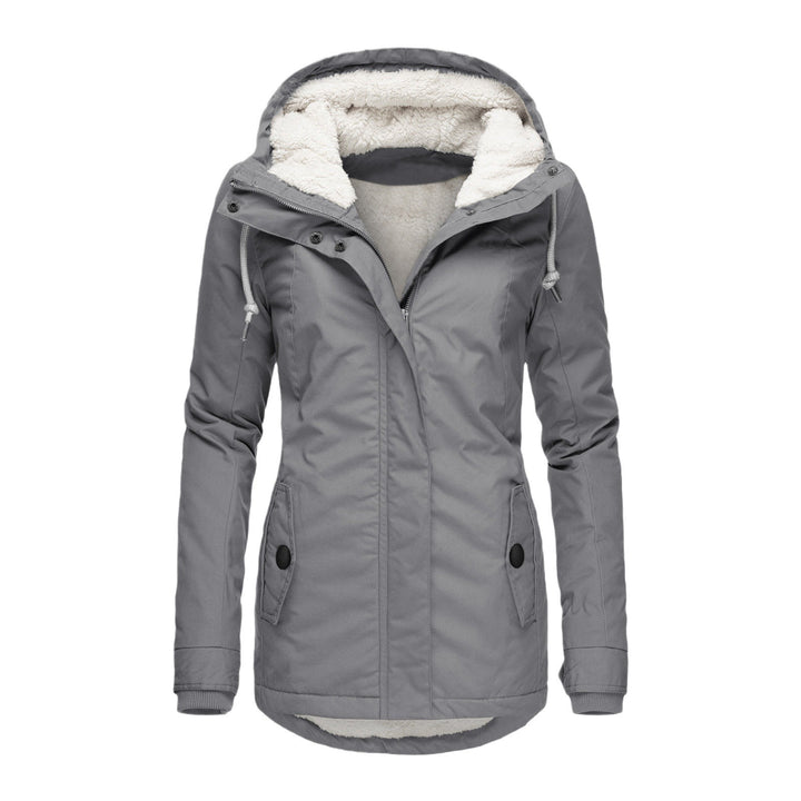 Damen Wasserabweisender Parka mit Teddyfutter, Kapuze und Taillierter Passform Drune