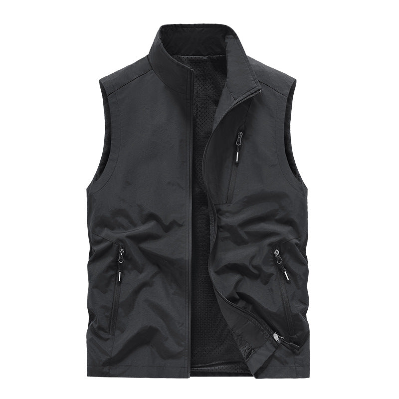 Herren Sportliche Outdoor-Weste mit funktionalen Reißverschlusstaschen Drune