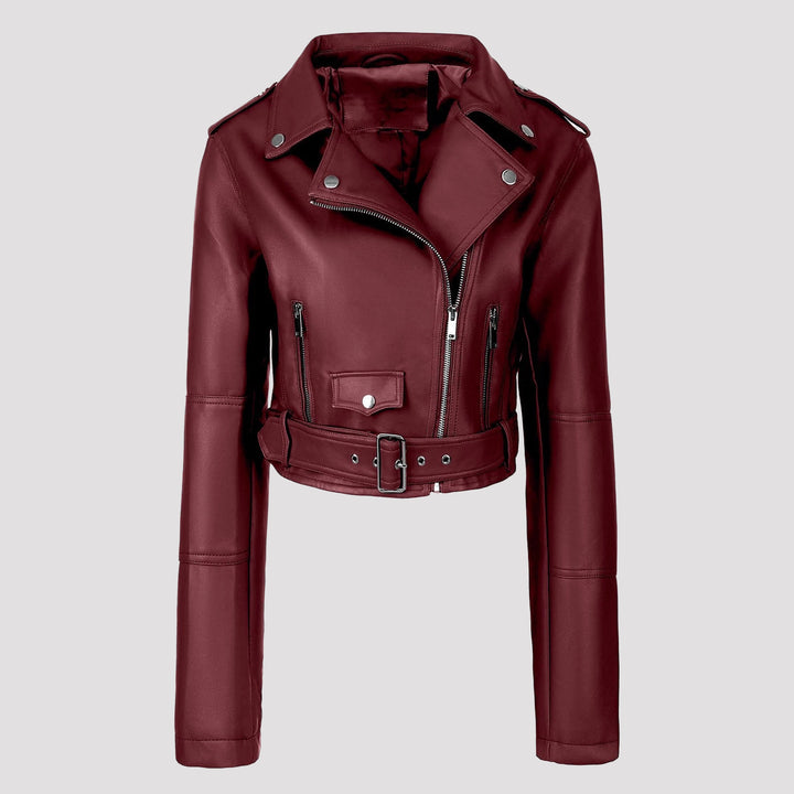 Damen Modische Kurz-Bikerjacke Drune
