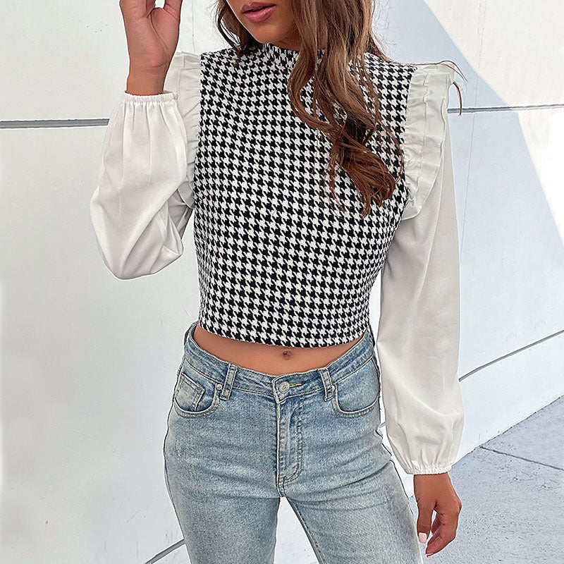 Damen Modisches Bustier-Oberteil mit Puffärmeln Drune