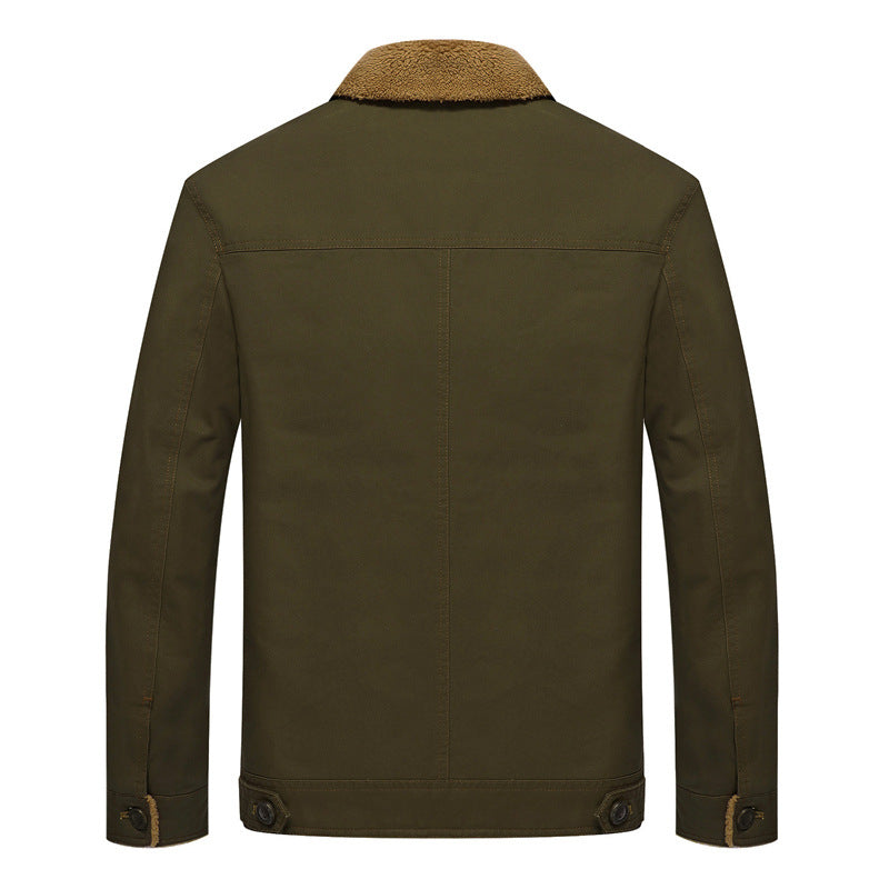 Herren Canvas-Fieldjacke mit Sherpa-Futter und Reverskragen Drune