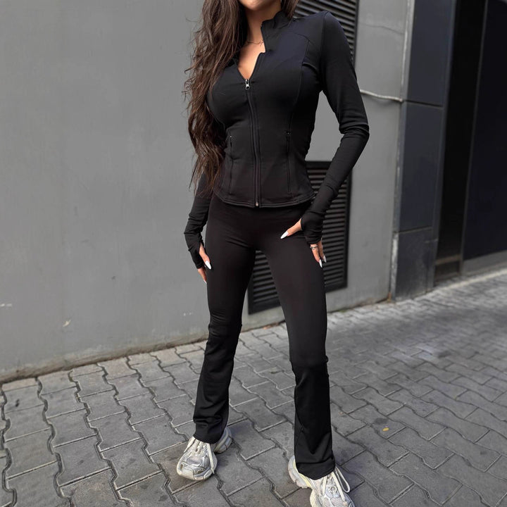 Damen Sportjacke mit hohem Kragen und funktionalen Taschen Drune