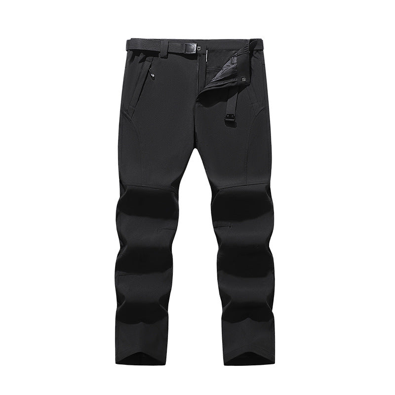 Herren Softshell-Hose für Outdoor mit vorgeformten Knien, integriertem Gürtel und Reißverschlusstaschen Drune