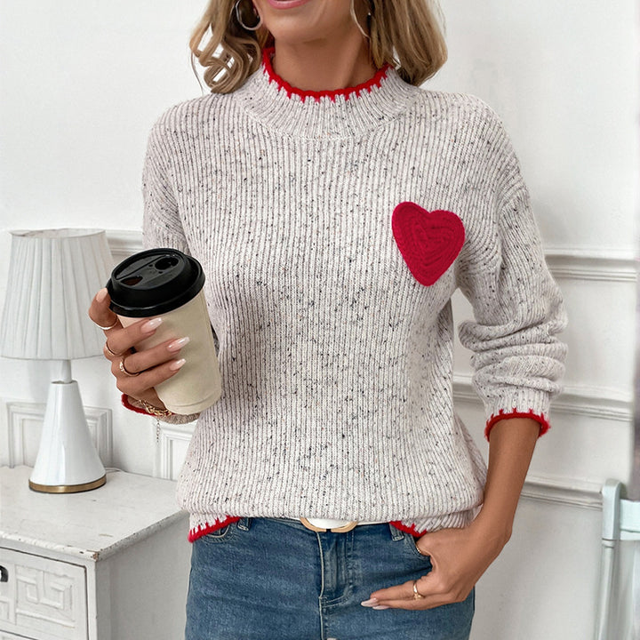 Damen Kuscheliger Pullover mit Herzmotiv Drune