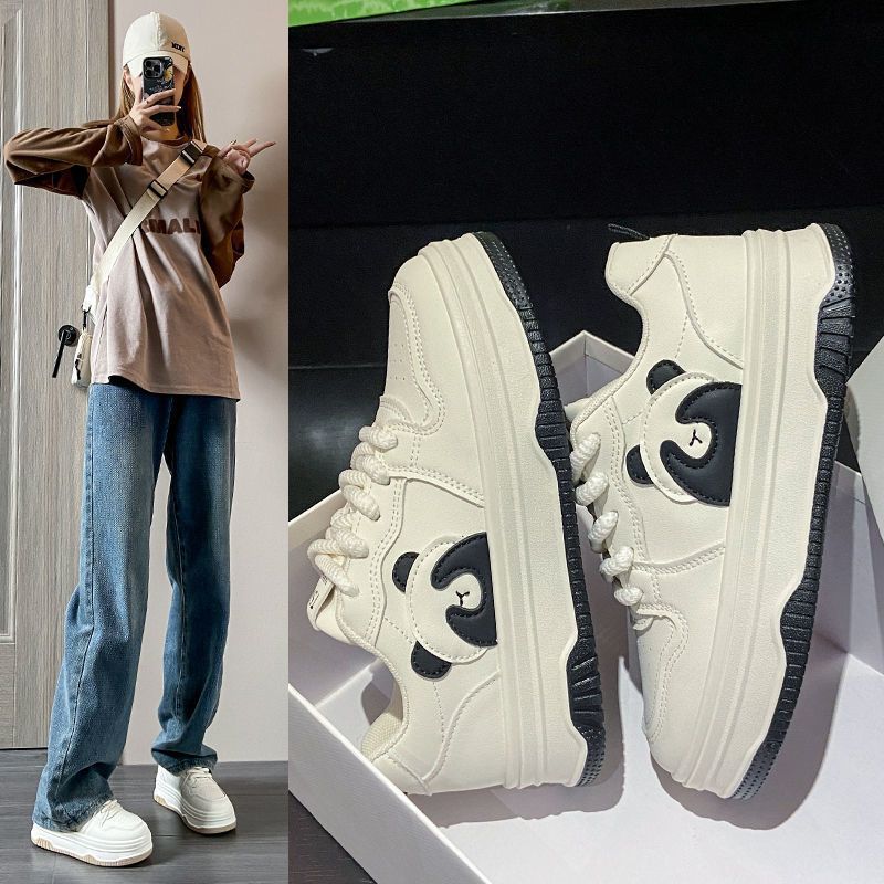 Damen Modische Sneaker mit Pandadesign Drune