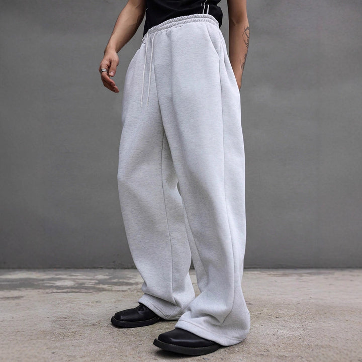 Herren Weite Oversize-Sweatpants mit Tunnelzugbund, Fleece-Innenfutter & Eingrifftaschen Drune
