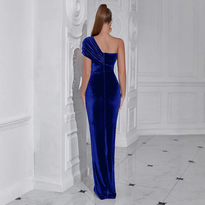 Damen Elegantes Abendkleid mit schulterfreiem Design und seidigem Material Drune