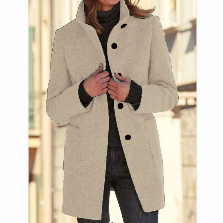 Damen eleganter und warmer Wollmantel Drune