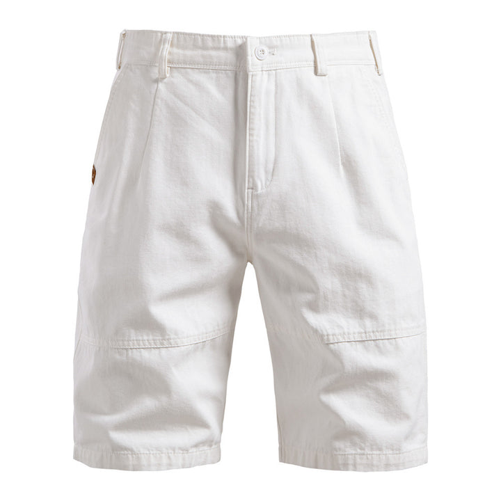 Herren nan robuste Baumwoll-Twill-Bermudahose mit verstärkten Knieeinsätzen und entspannter Passform Drune