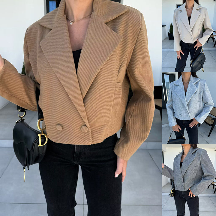 Damen Modischer Oversized-Blazer im klassischen Streifenmuster Drune