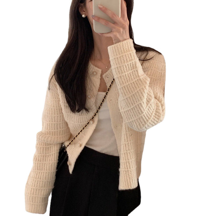 Damen lässige Strickjacke mit strukturiertem Design Drune