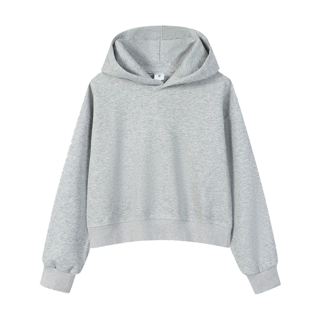 Damen modischer cropped Hoodie mit weitem Schnitt Drune