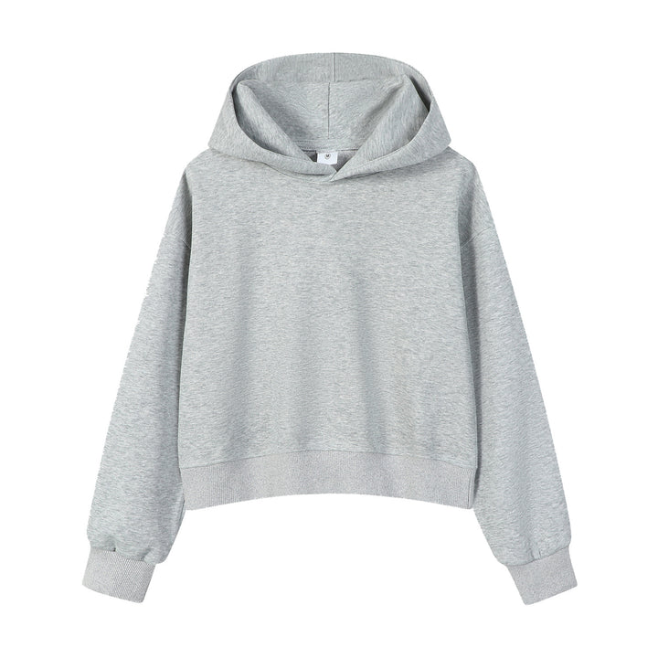 Damen modischer cropped Hoodie mit weitem Schnitt Drune