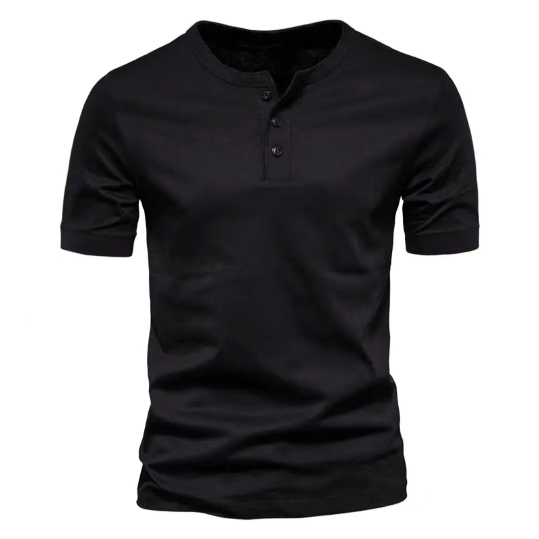 Herren Kurzarm-Henley-Shirt mit praktischer Knopfleiste und bequemer Passform Drune