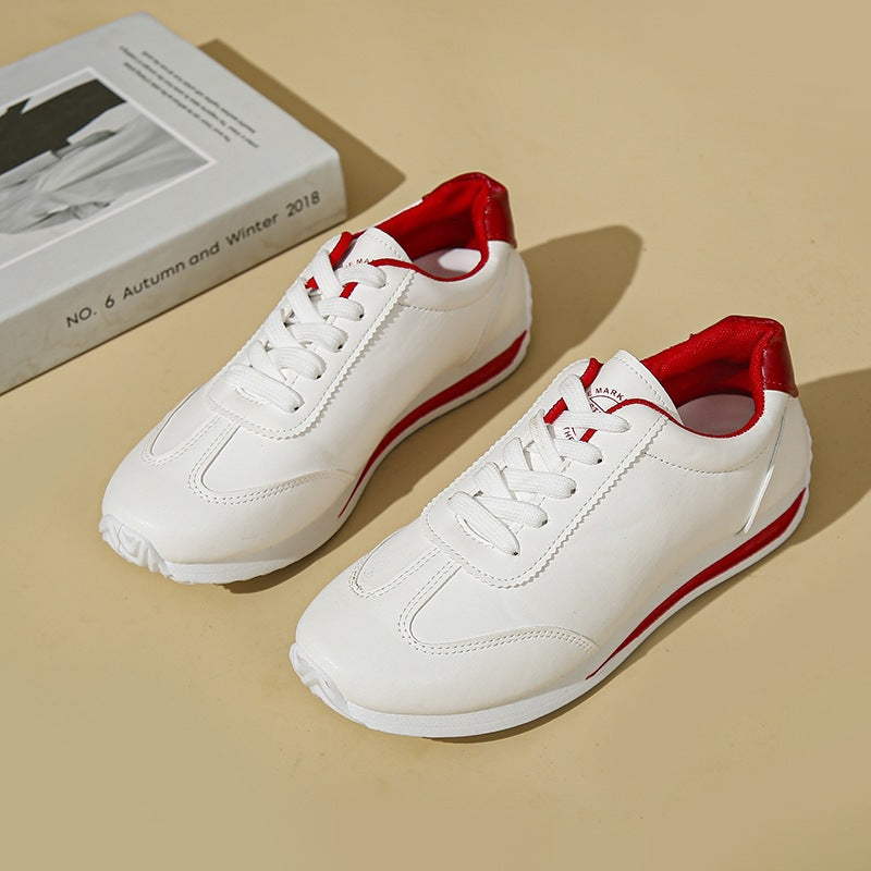 Damen Sneaker mit leichter Keilsohle und kontrastfarbenem Fersenpatch Drune